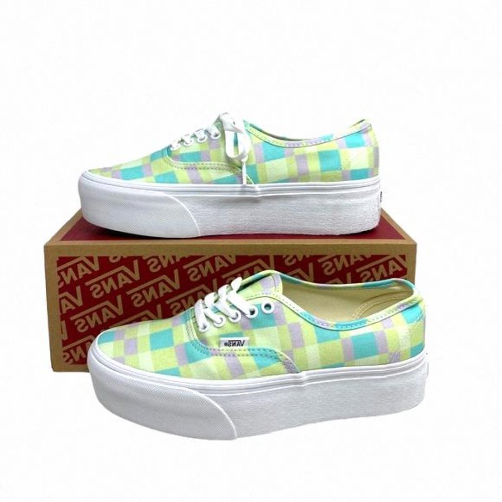 VANS Authentic Platform Shoes Pastel Picnic Canvas VN0A5KXXPP5 Size Women Multi - Picture 5 of 13